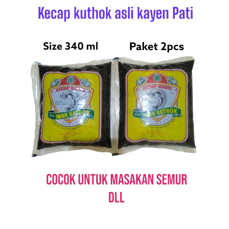 

[ Paket 2pcs ] Kecap Manis Cap Iwak Kuthok Asli Pati 340ml x 2pcs