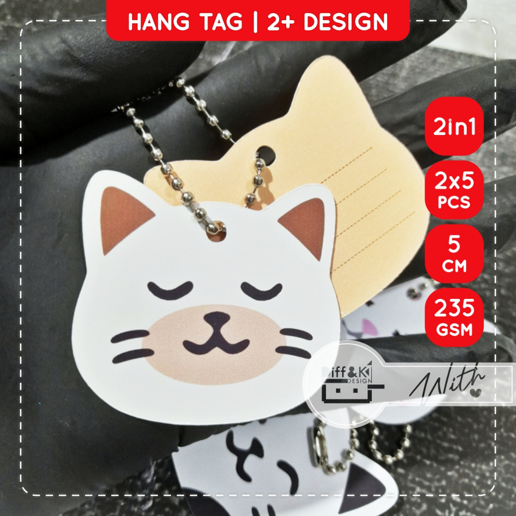 

Label Hang Tag Kartu Ucapan Polos plus Tali Rantai Biji Lada 2in1 bundle set Bentuk Kucing Aksesoris Souvenir Bentuk Kucing Lucu Imut Glossy Packaging Hampers Wrapping Kado Hadiah DIY Craft