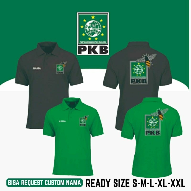 POLO SHIRT PARTAI PKB ATASAN BAJU KAOS SERAGAM PARTAI KEBANGKITAN NASIONAL PEMILU CAPRES 2024 KAMPAN