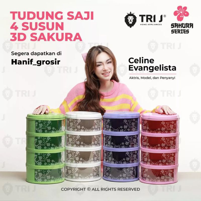 Tudung Saji Sakura Tri Ji 4 Susun