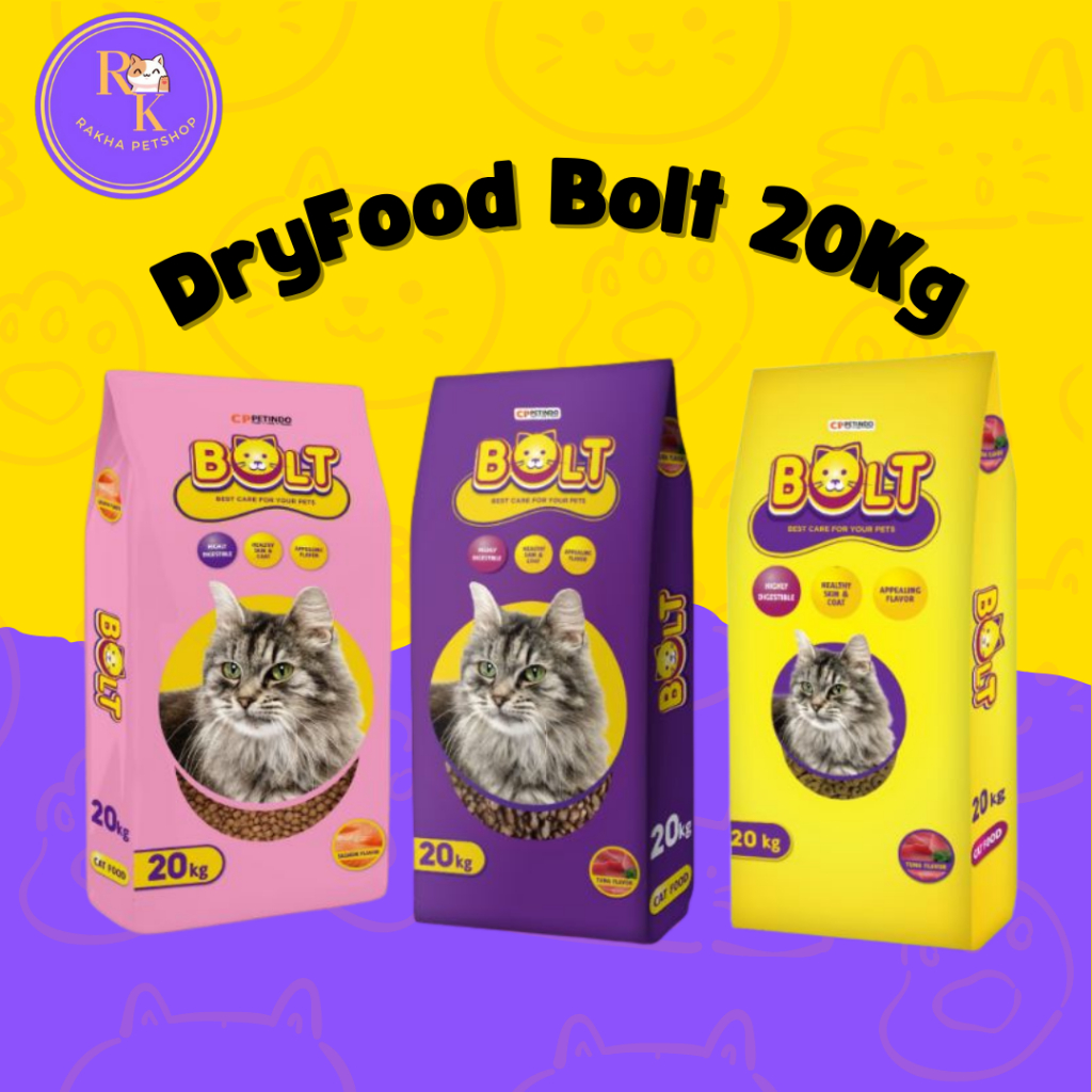 Bolt Cat Makanan Kucing Dry Food 20Kg Bolt Cat 20kg Bolt Salmon Bolt Donat Bolt Ikan 20kg Bolt Cat F