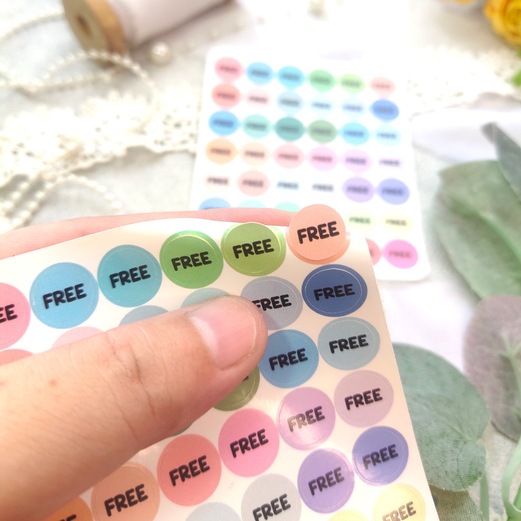 

Sticker free full color colorfull stiker penanda free untuk freebies customer pembeli size 1cm MURAH [ READY STOK]