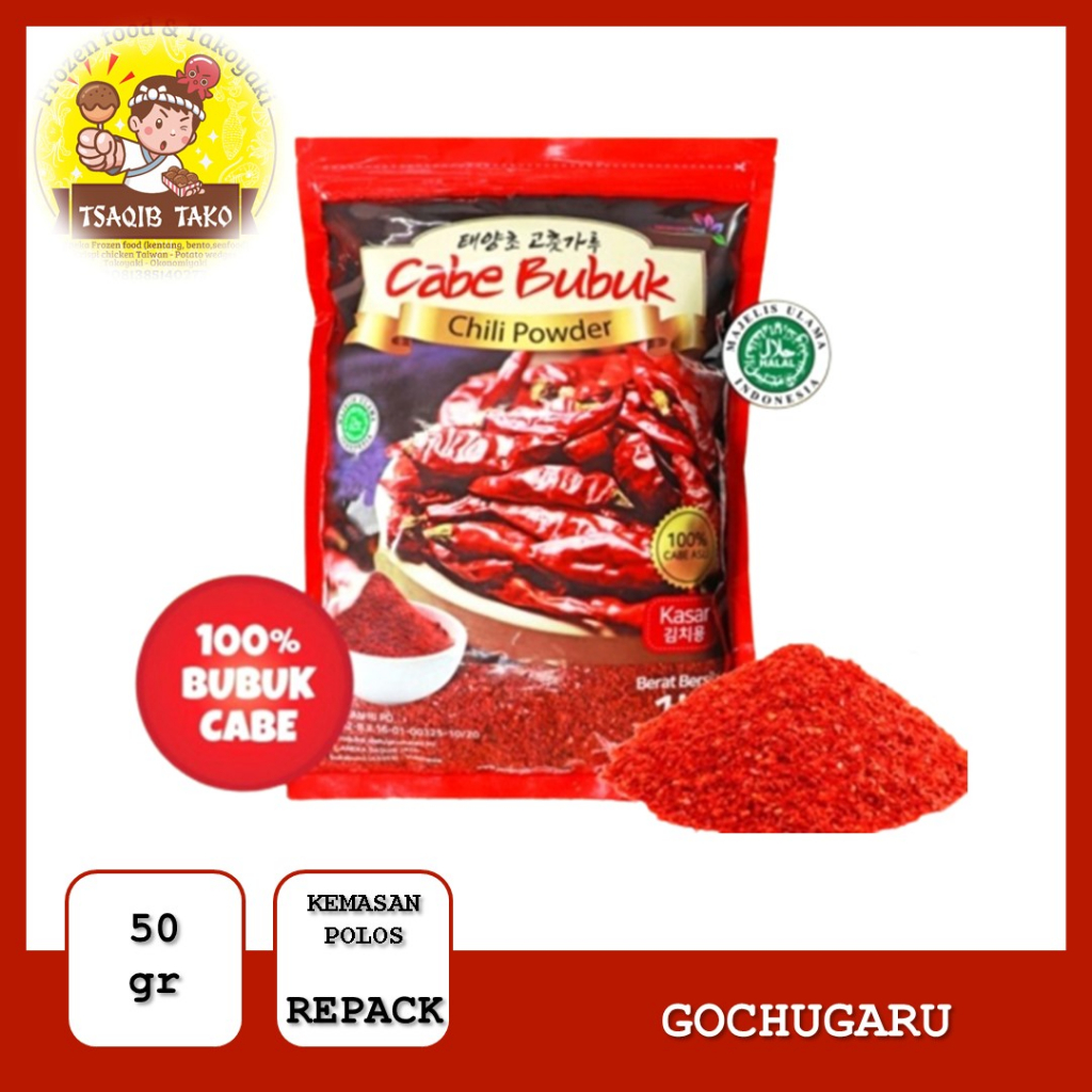 

PROMO Gochugaru HALAL MUI / Bubuk Cabe Red Pepper KASAR Korea 50gr -