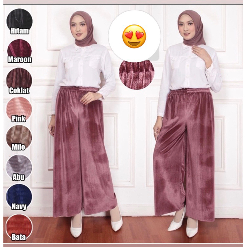 Viora VelVet import super glowing | celana super lembut ringat & Sangat nyaman di gunakan | Kulot Sa