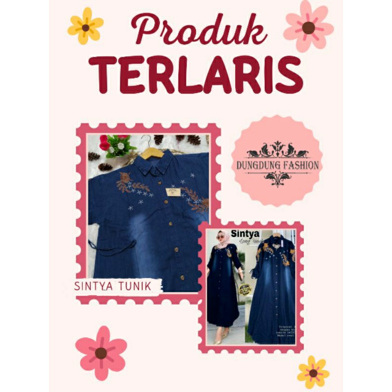 TUNIK JUMBO, TUNIK JEANS WANITA, FULL MOTIF BORDIR, JUMBO LD110-130, JEANS WANITA TERBARU