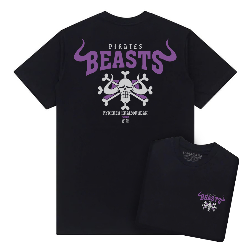 Kaos Anime One Piece Kaido Bajak Laut Binatang Buas Original Premium Hitam