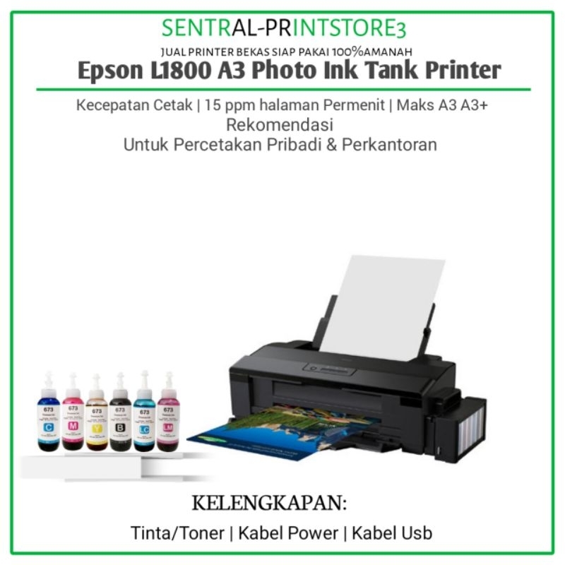 Printer Epson l1800 a3 photo ink tank printer A3