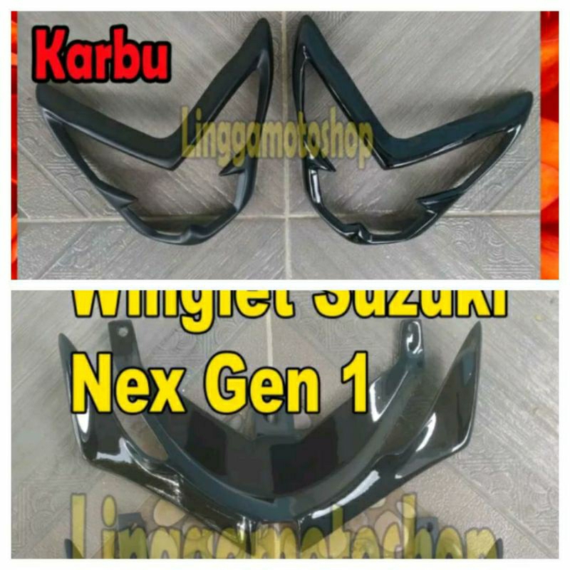 PAKET COVER HEADLAMP + WINGLET SUZUKI NEX KARBURATOR / NEX FI GEN 1 / NEX OLD