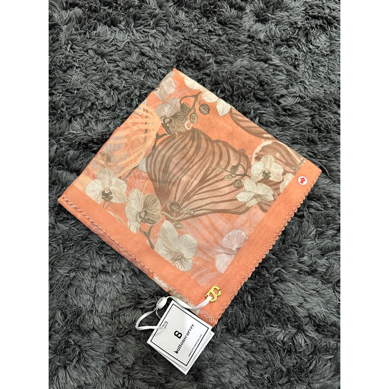 RARE orchid series buttonscarves x saraf sofyan orange AS IS buttonscarves