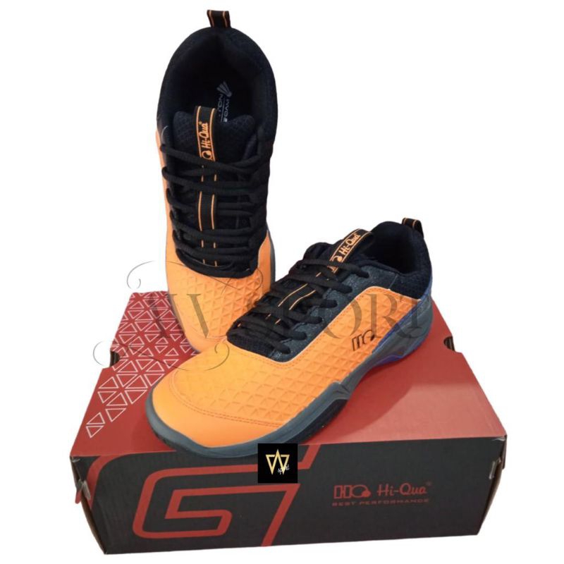 Sepatu Badminton Hi-Qua G-THREE Orange / Badminton Shoes