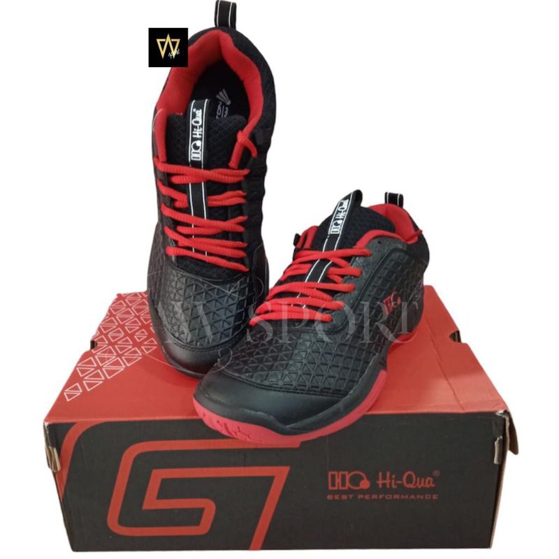 Sepatu Badminton Hi-Qua G-THREE Black / Sepatu Bulutangkis Original