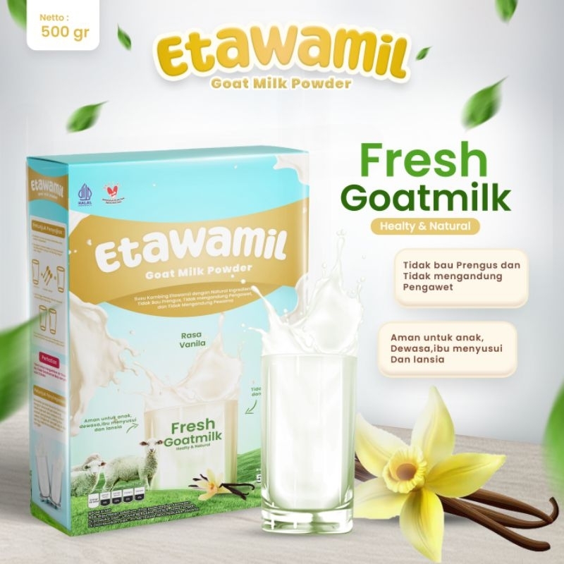 

ETAWAMIL Susu Kambing Etawa Bubuk - Rasa Vanilla Enak Halal BPOM 500 gram