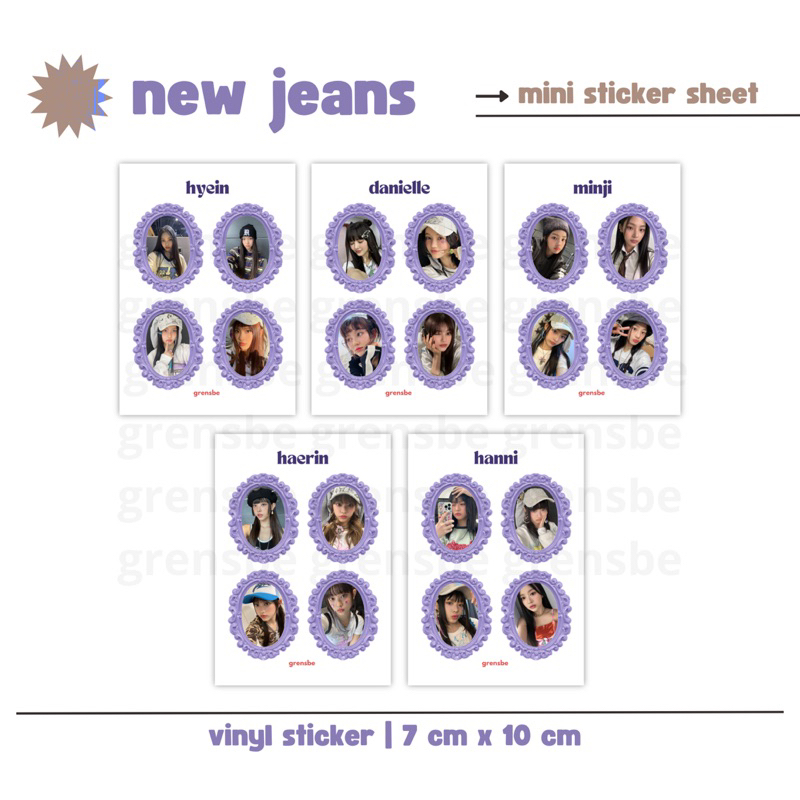 

newjeans frame sticker sheet pigura journal daily planner bujo scrapbook aestetik kpop