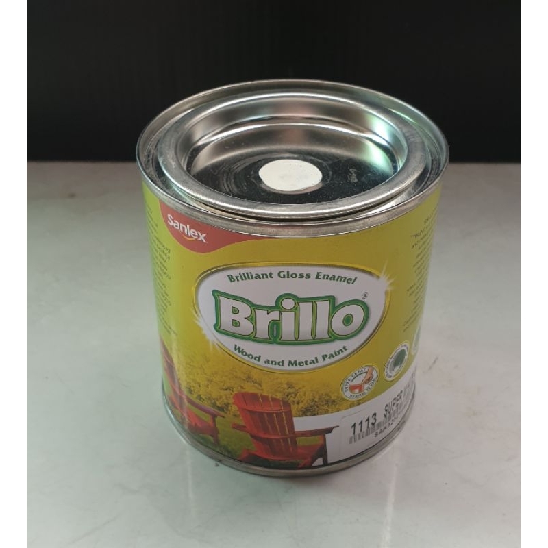 

Cat kayu dan besi brillo warna putih dop dof isi 0,2 L