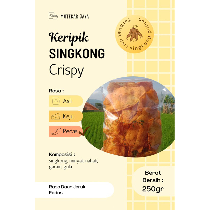 

Keripik Singkong Crispy/PedasDaunJeruk250gr