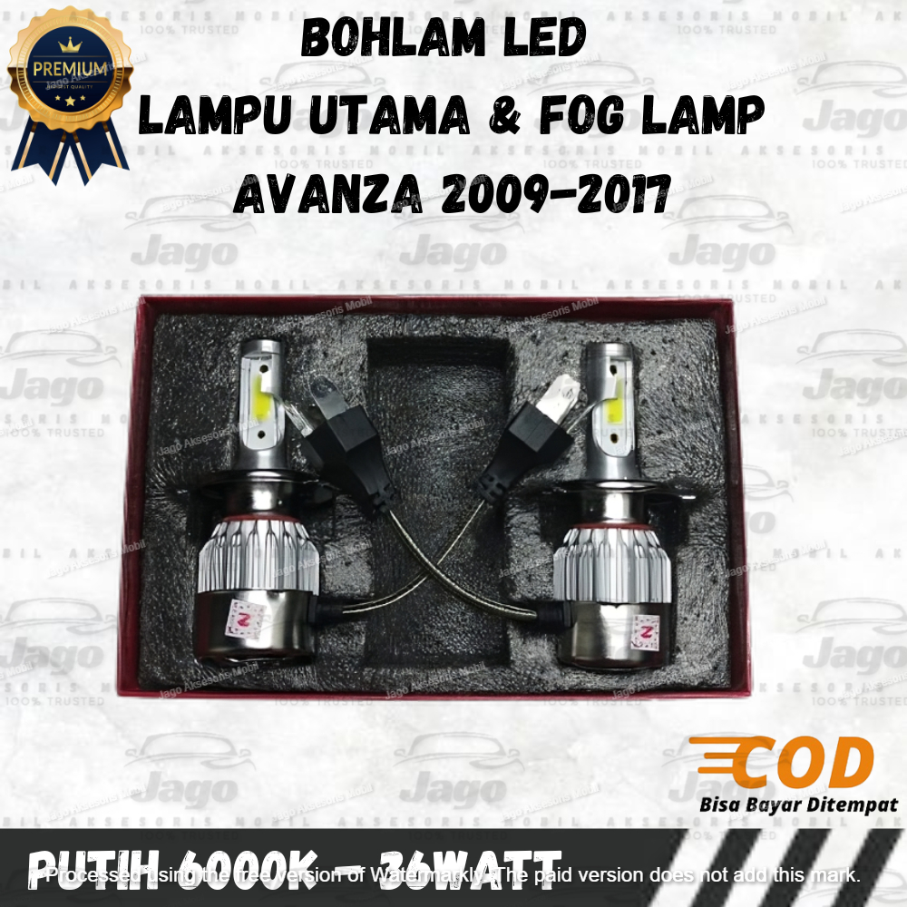 BOHLAM LED LAMPU UTAMA DAN FOG LAMP MOBIL AVANZA 2009-2017