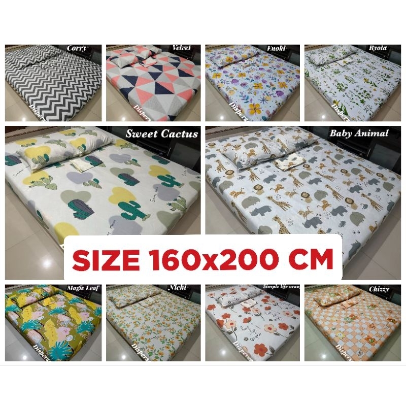 SPREI UKURAN 160x200 ABSTRAK BUNGA KARAKTER SEPREI MOTIF MOTIP SEPEREI MURAH SEPERAI KATUN SEPRAY HO