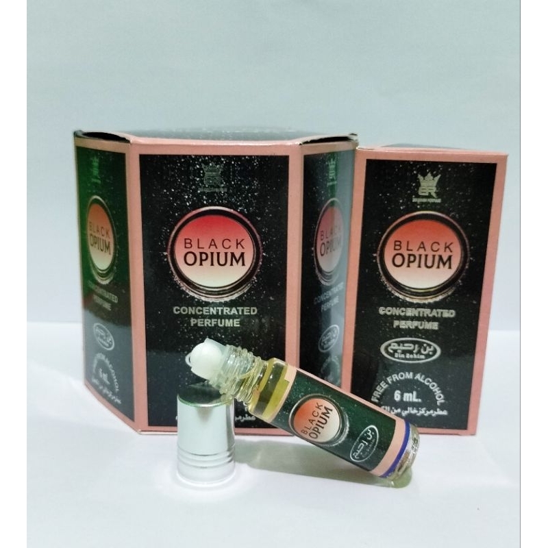 Parfume Black Opium minyak wangi Roll on Perbox isi 6Botol
