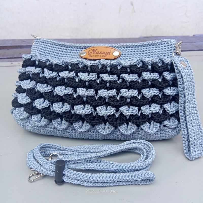 tas hp rajut kombinasi warna