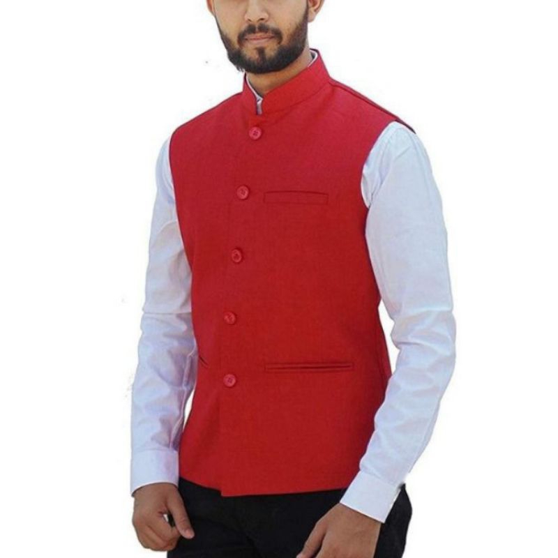 Rompi Pakistan Pria - Vest Muslim Pria Bahan Jas Full Puring - Rompi Sholat Pria
