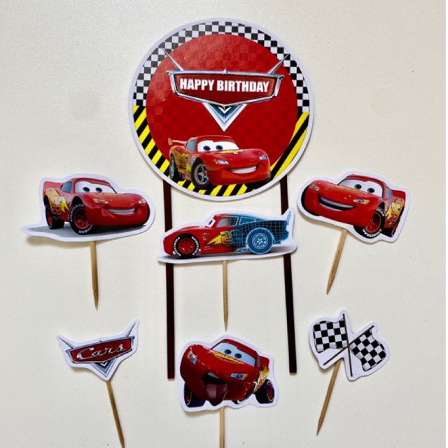 TOPPER CARS / CAKE TOPPER THE CARS / TOPPER KUE CARS / HIASAN KUE CARS / TOPPER MOBIL / TOPPER HAPPY