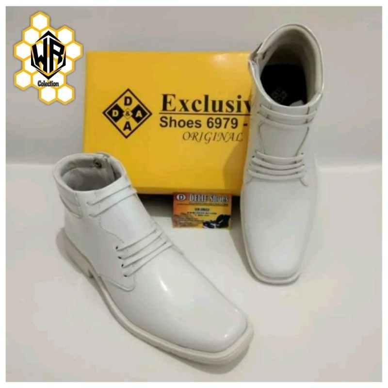 Sepatu pria PDH putih pria kilap