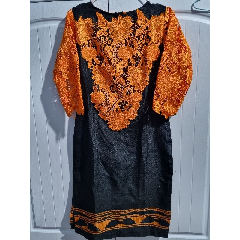 Dress Brokat Mix Kain Songket Buton (Khas Sulawesi)