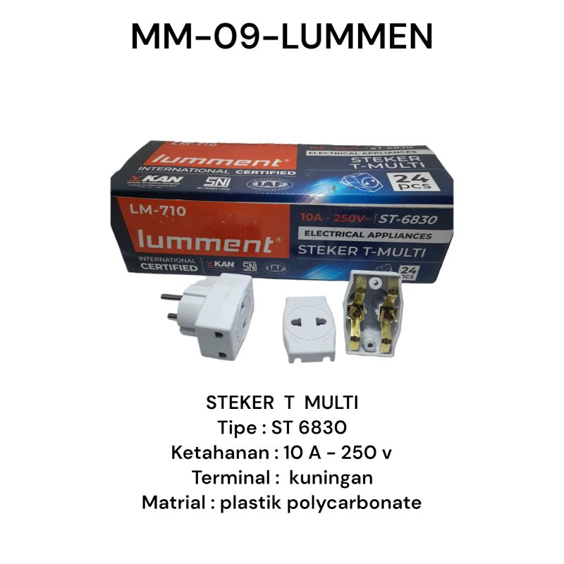 STEKER T MULTI/ COLOKAN T MULTI /CABANG 3 SNI LUMMENT