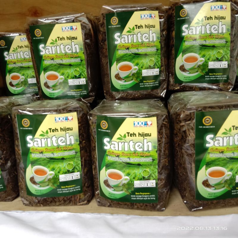 

Teh hijau Sariteh siap seduh 200gr, paket 10 bks