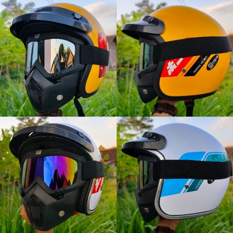 HELM HONDA GL SERIES ORIGINAL GANK GOGLE MASK+TOPI