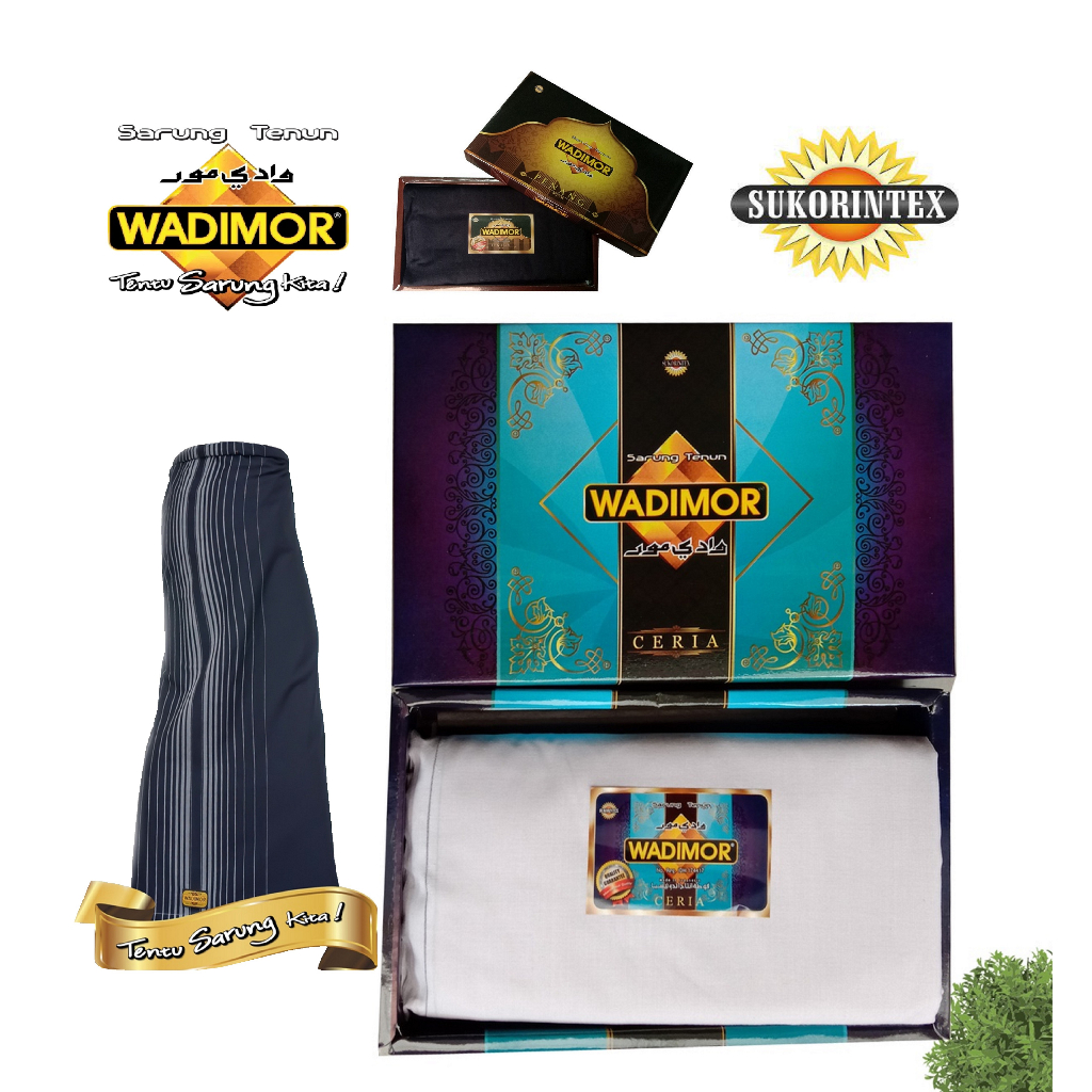 Wadimor Sarung Tenun Pria Dewasa Polos Hitam Putih Bergaris Warna