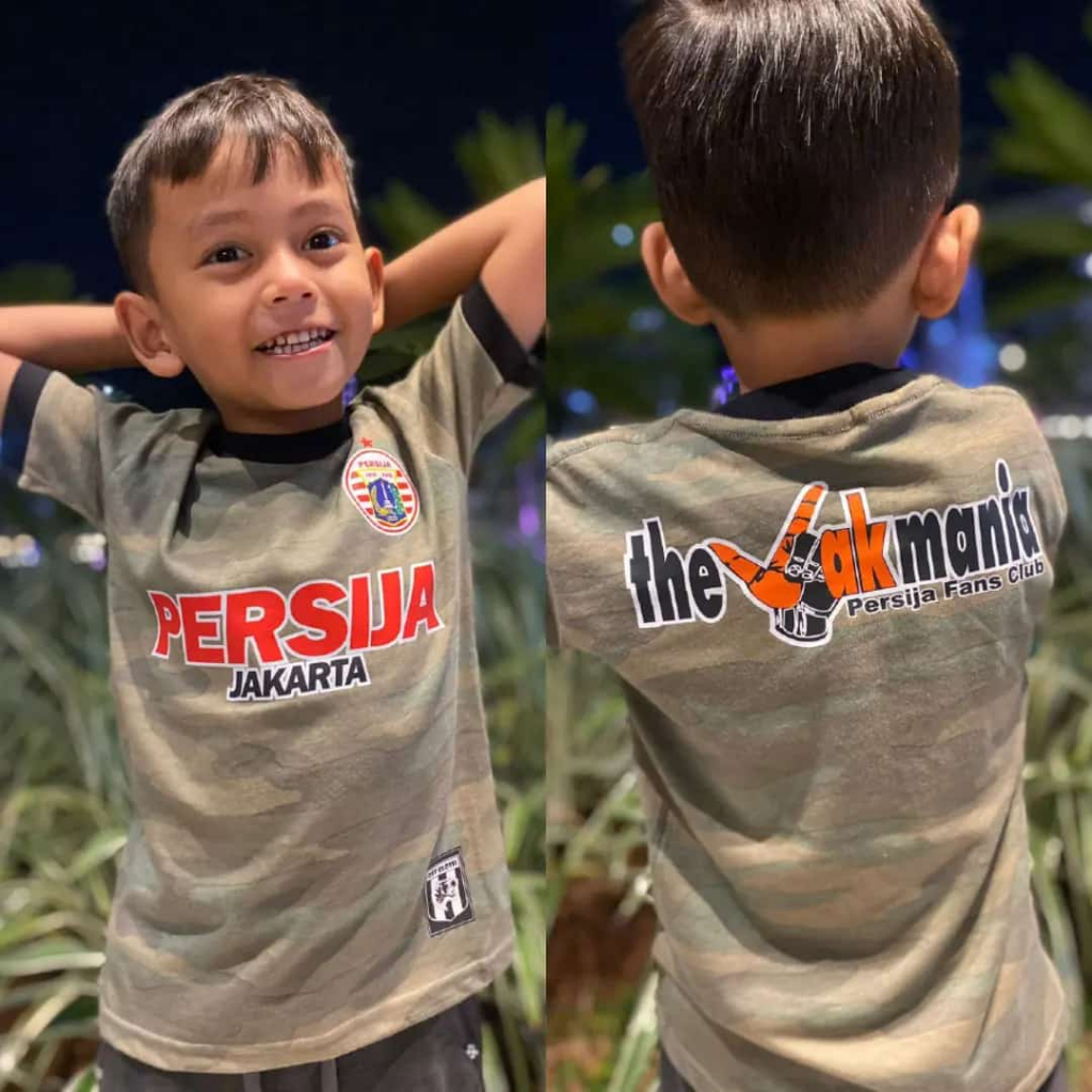 Kaos Persija Anak Kaos Jakmania Persija Jakarta The Jakmania Ringer CAMO LIST HITAM