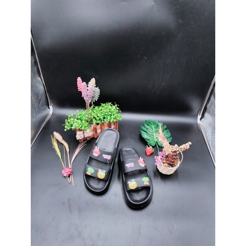 Happy Day Sandal Karet Wanita Dewasa Sandal Rumah Karet Anti Slip Sandal Jelly Wanita Korean Import 9012-9