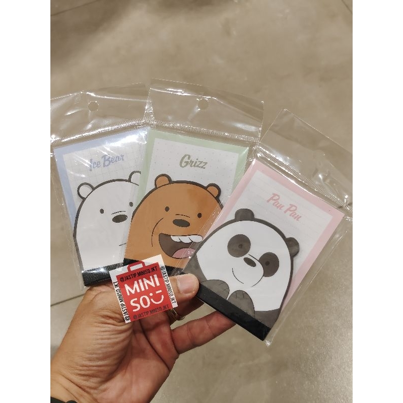 

MINISO No-adhesive Memo Notes We Bare Bears (sz.10.5x7.4cm) 60 Sheets
