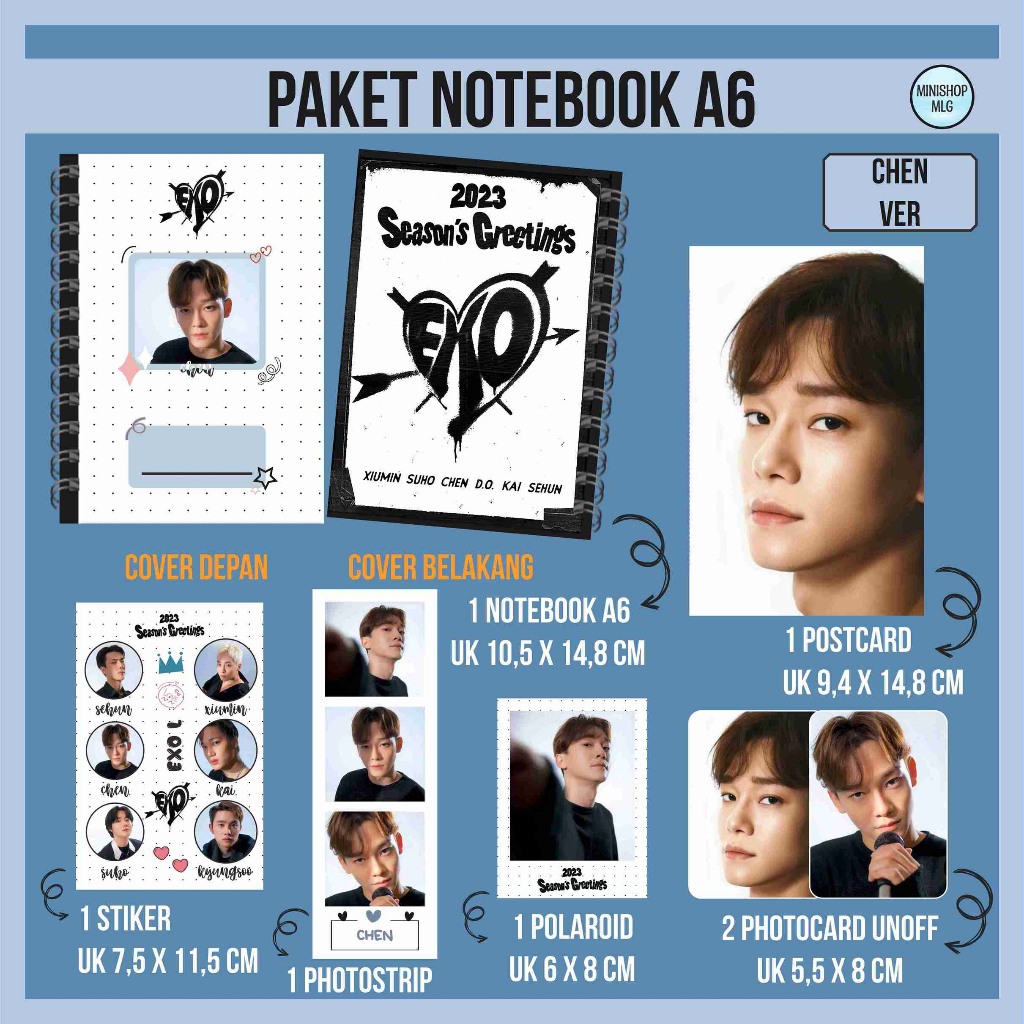 

(FREEBOX) PAKET HEMAT NOTEBOOK EXO SEASON GREETING - FANKIT NOTEBOOK BERGARIS EXO