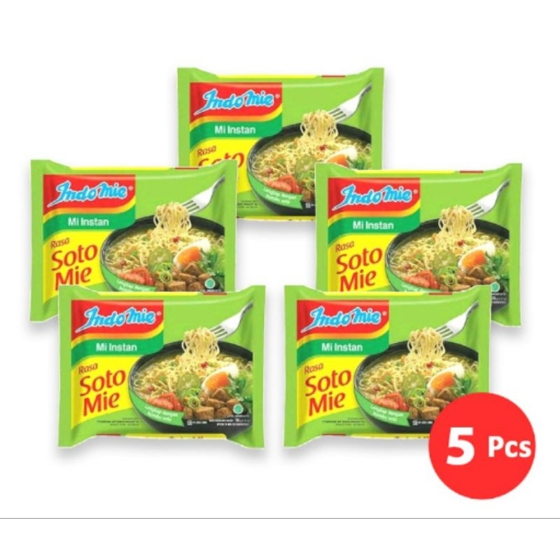 

Paket 5 bungkus Indomie soto S