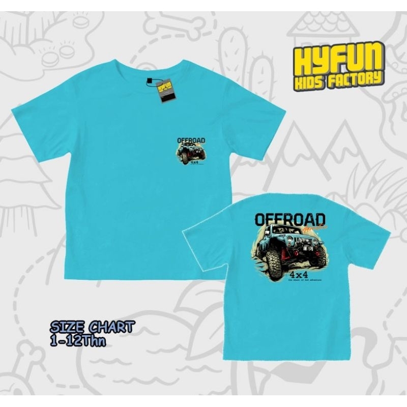 Kaos anak | Distro | 4x4 offroad - Blue