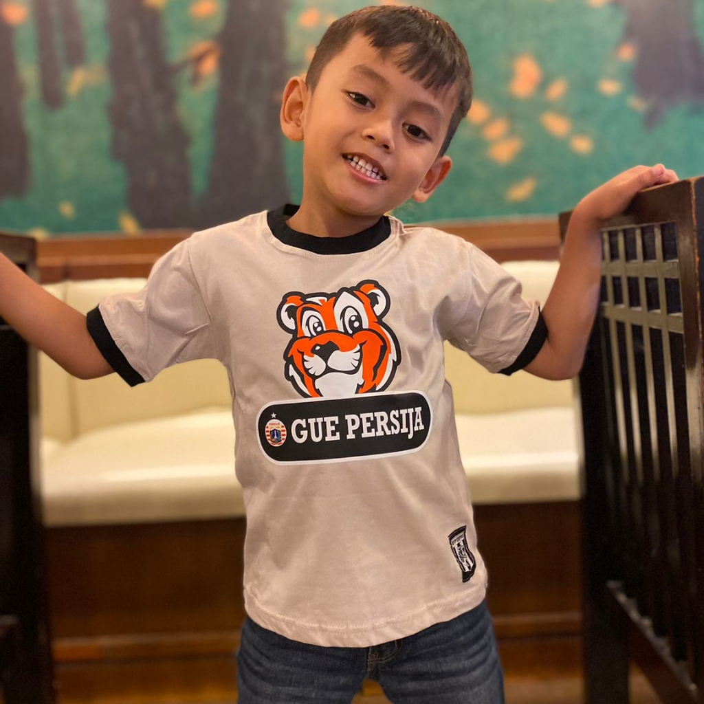 Kaos Persija Anak Kaos Jakmania Anak Persija Jakarta The Jakmania Ringer MACAN GUE PERSIJA CREAM LIS