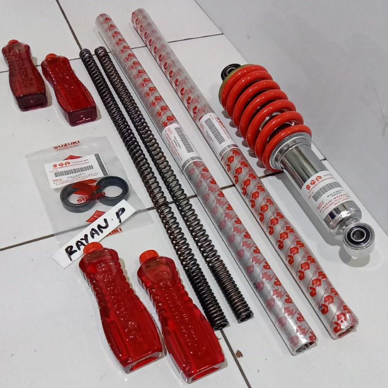 sok depan + belakang Satria fu150 satria fu 150 satria fu 150 per+sil+sok+oli 4 botol