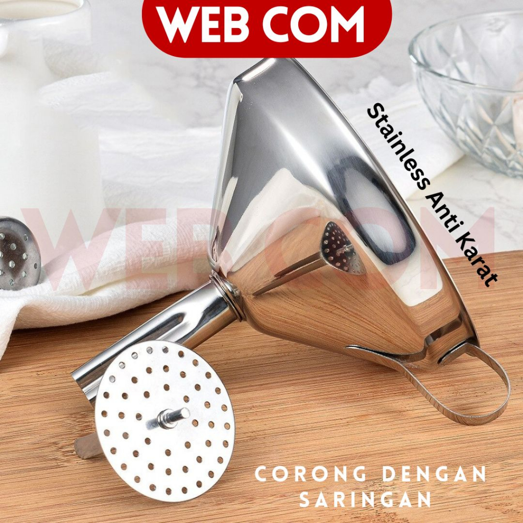 Corong Stainless Dengan Saringan Corong Stainless 11cm Corong Saringan