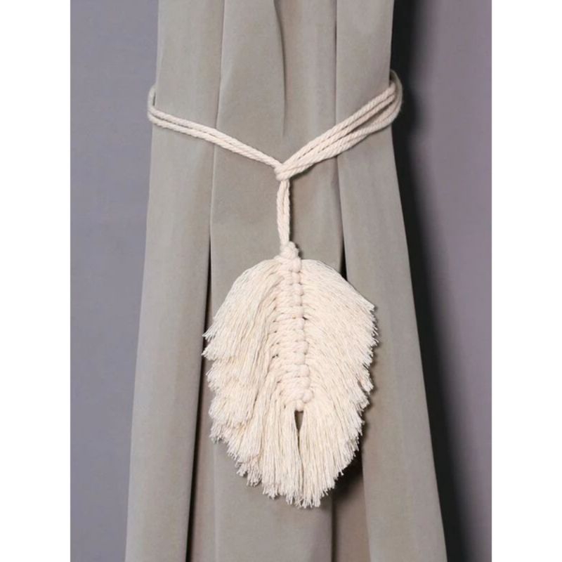 (LANGSUNG KIRIM) Macrame Daun Pengikat Tirai Gorden Estetik