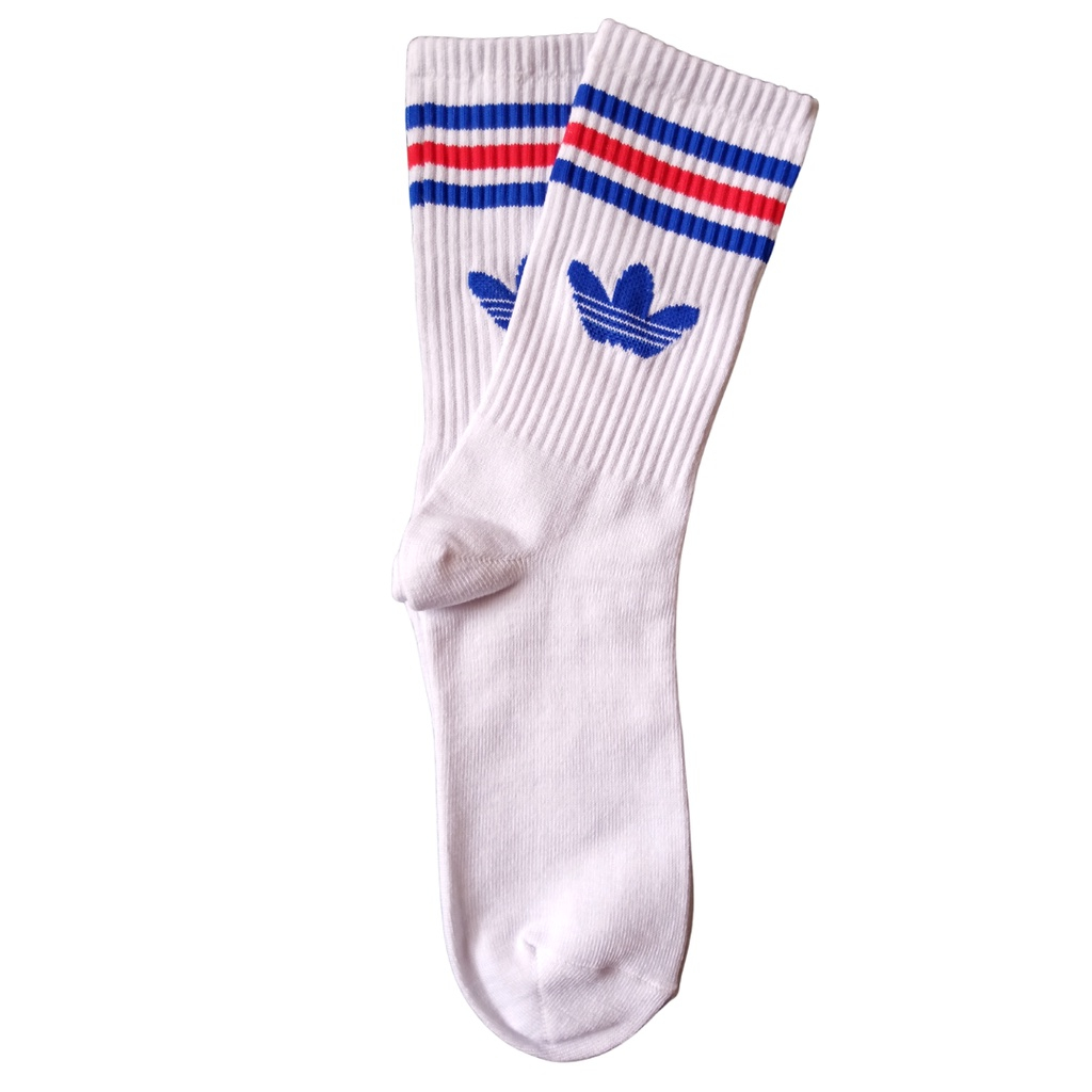 Kaos Kaki Motif Adidas Biru Merah Oldschool unisex pria wanita