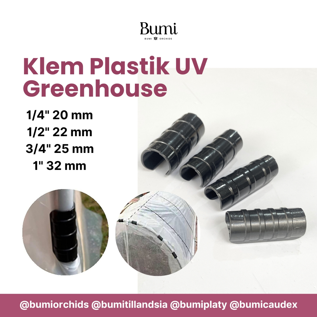 BUMI ORCHIDS UV Plastik Klip Klem Plastik Pipa Paralon 1/4" 20 mm - 1/2" 22 mm - 3/4" 25 mm - 1" 32 