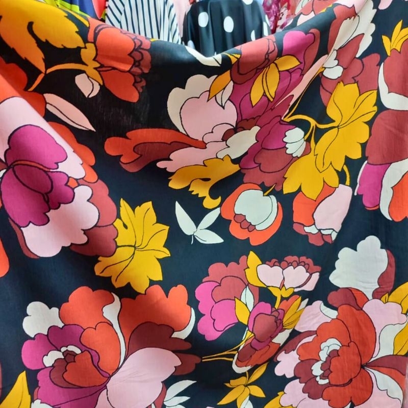 kain wolly Crepe  motif lq - bahan crepe premium