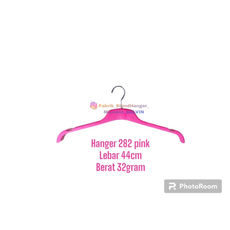 Hanger Baju Distro 282 Pink // Hanger Kaos Distro Pink (isi 12 pcs) // Hanger Baju plastik Pink // H