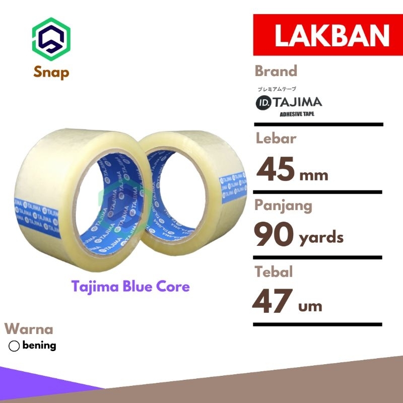 

Lakban Bening Coklat 45 mm x 90 yards Lengket Murah Ekonomis Tajima