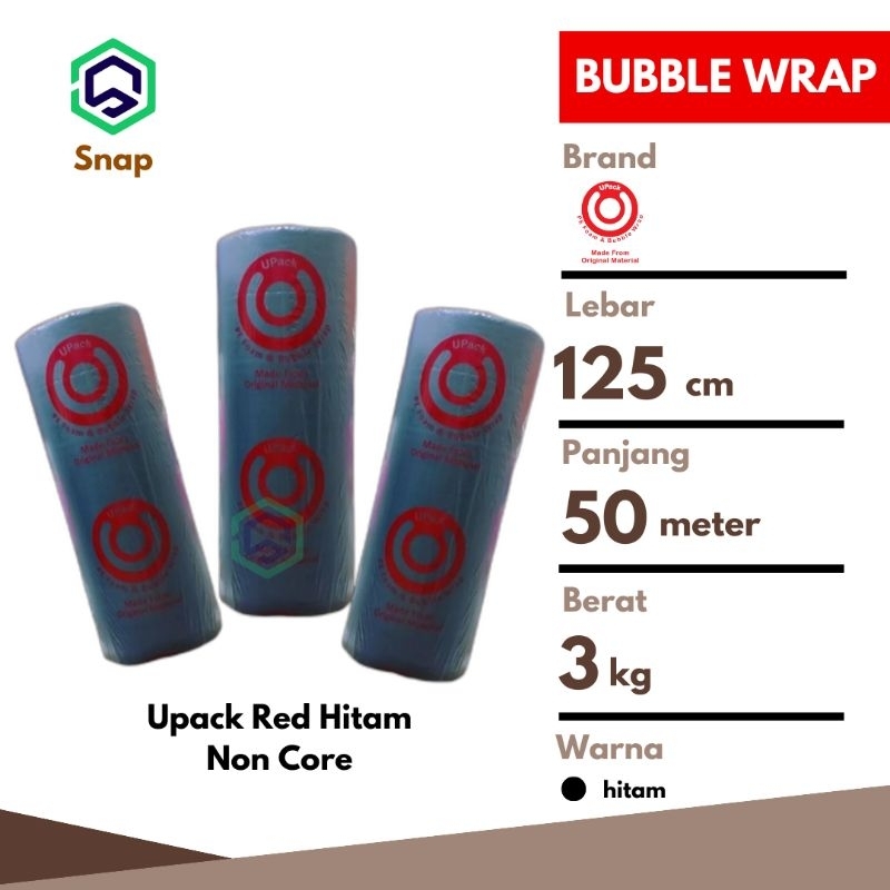 

Bubble Wrap Hitam 125 Cm x 50 M Upack Red Tebal Pekat Ekonomis