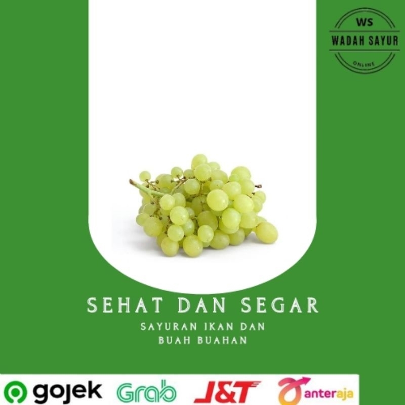 

Anggur Hijau Segar ( 250 Gram ) | Wadah Sayur Bogor