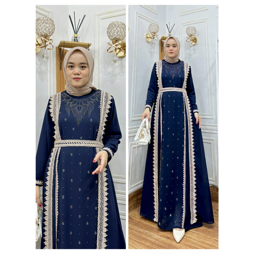 Qanita Dress Abaya || Arabian Gamis Terbaru || Gamis Cruty Payet