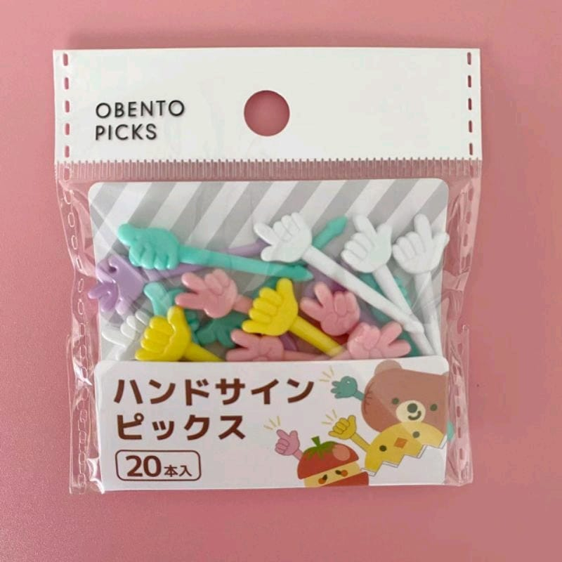 Foodpick Bentuk Tangan Lucu Food Pick Tusukan Bento Garpu Buah Ori Tusukan tusuk kue